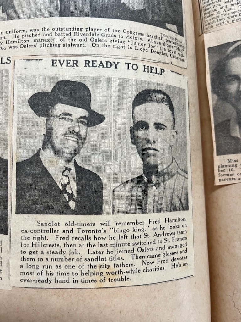 Fred Hamilton picture from newspaper clipping